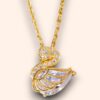 Collar Cisne Cristal Oro Laminado 14 KL