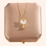 Collar Gato Cristal Dorado