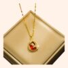 Collar Rojo Prosperidad Oro Laminado 14KL